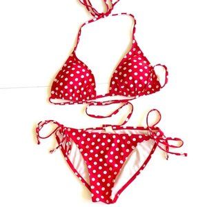 Marina West Women's Red Polka Dot 2-Piece Bikini Set Size Medium